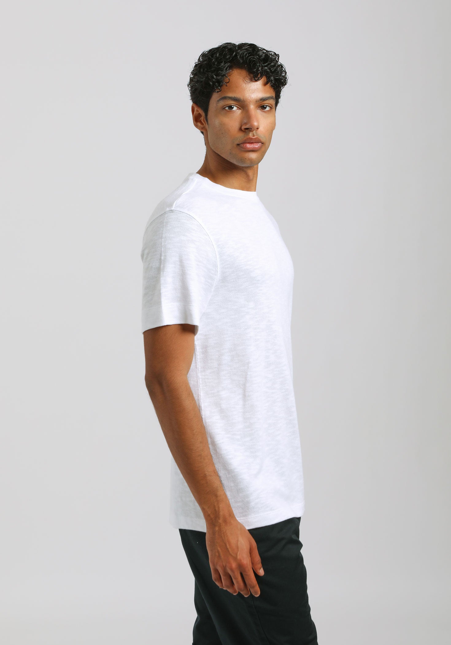 T-shirt effetto lino|Colore:Bianco