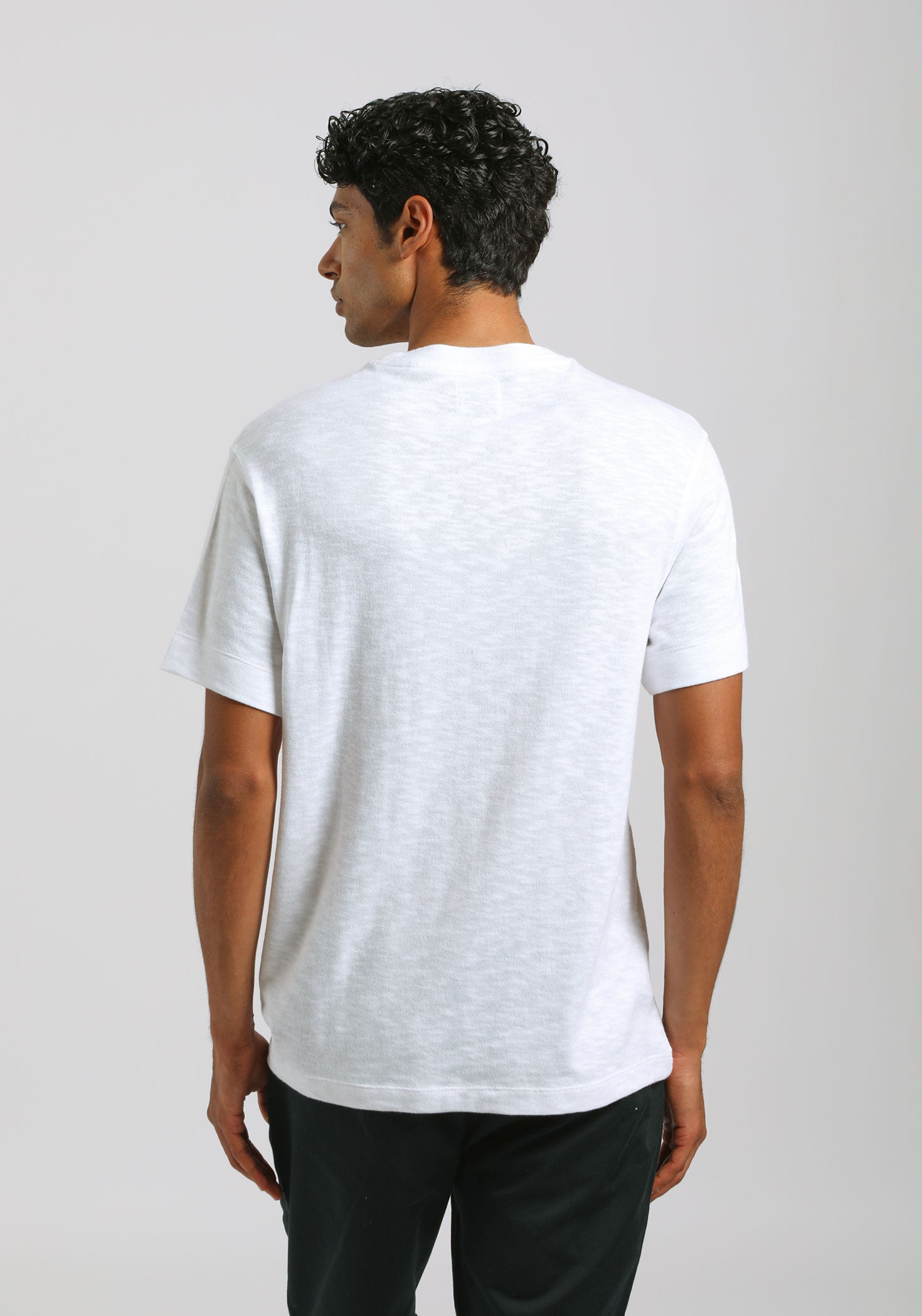 T-shirt effetto lino|Colore:Bianco