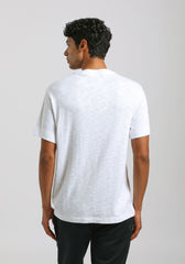 T-shirt effetto lino|Colore:Bianco