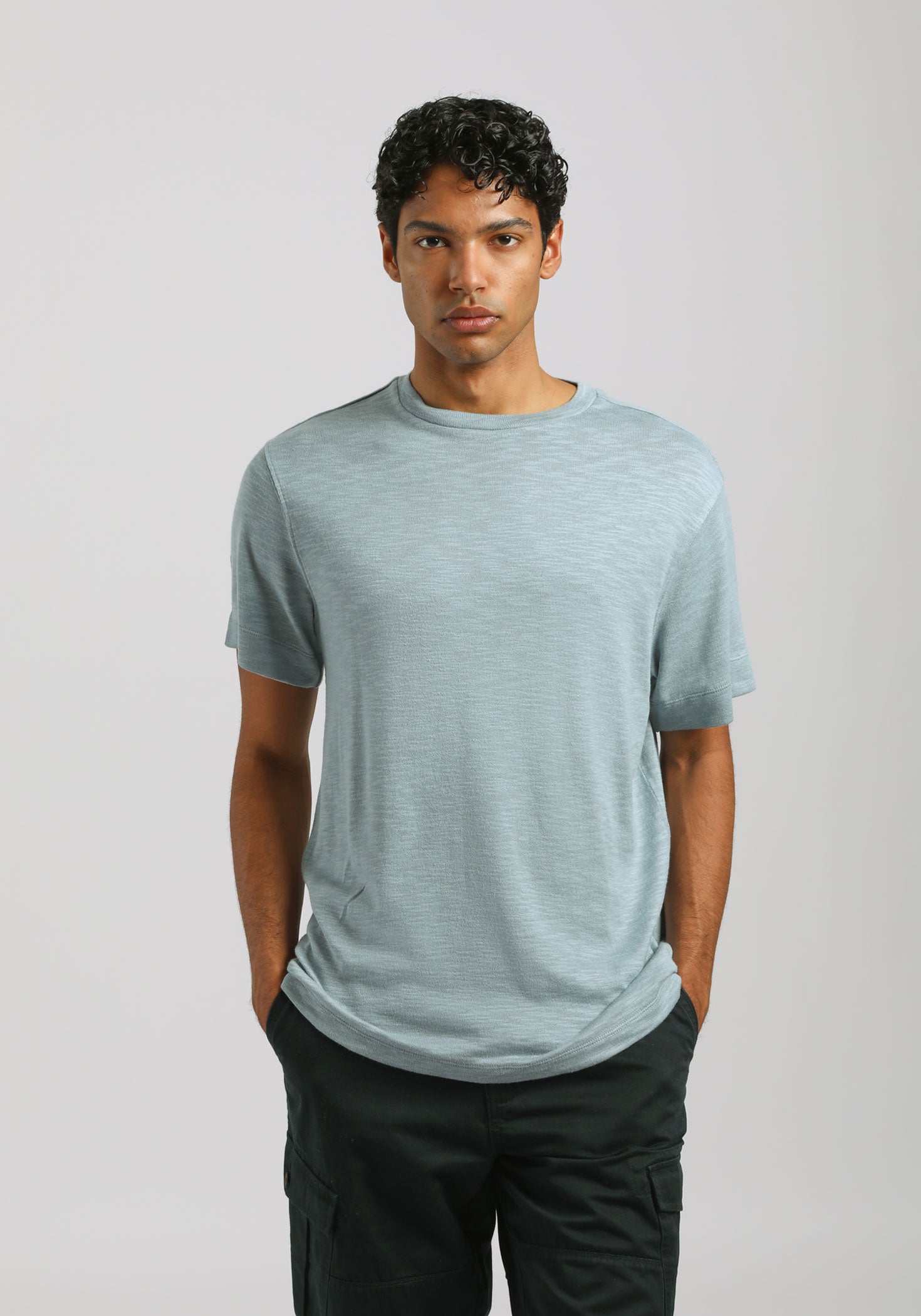 T-shirt effetto lino|Colore:Polvere