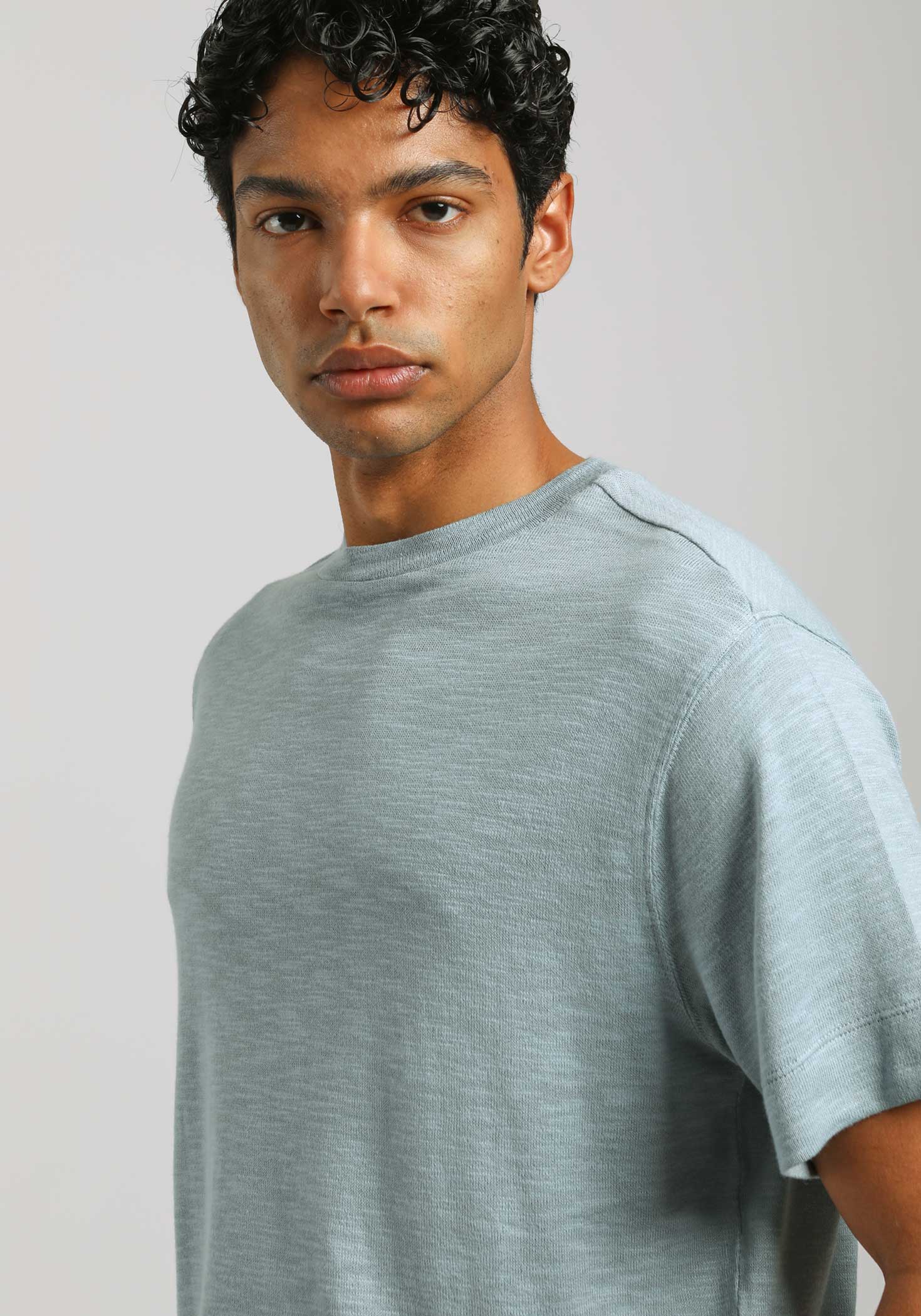 T-shirt effetto lino|Colore:Polvere