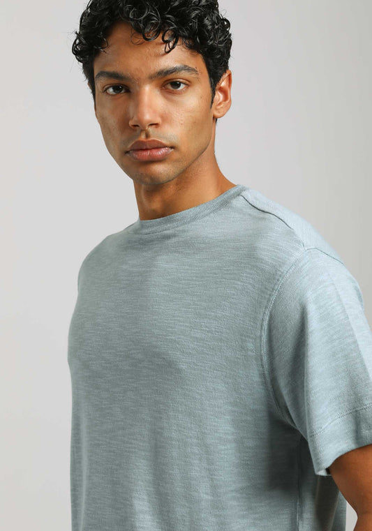 T-shirt effetto lino|Colore:Polvere