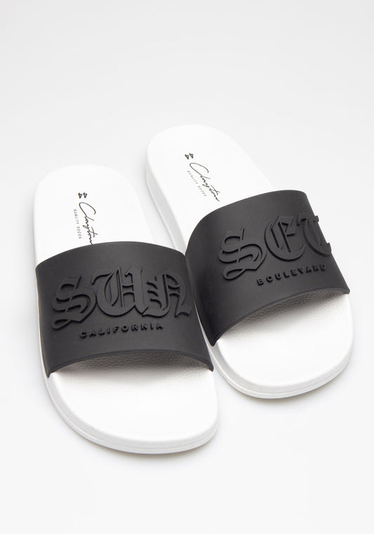 Ciabatta con stampa|Colore:Bianco