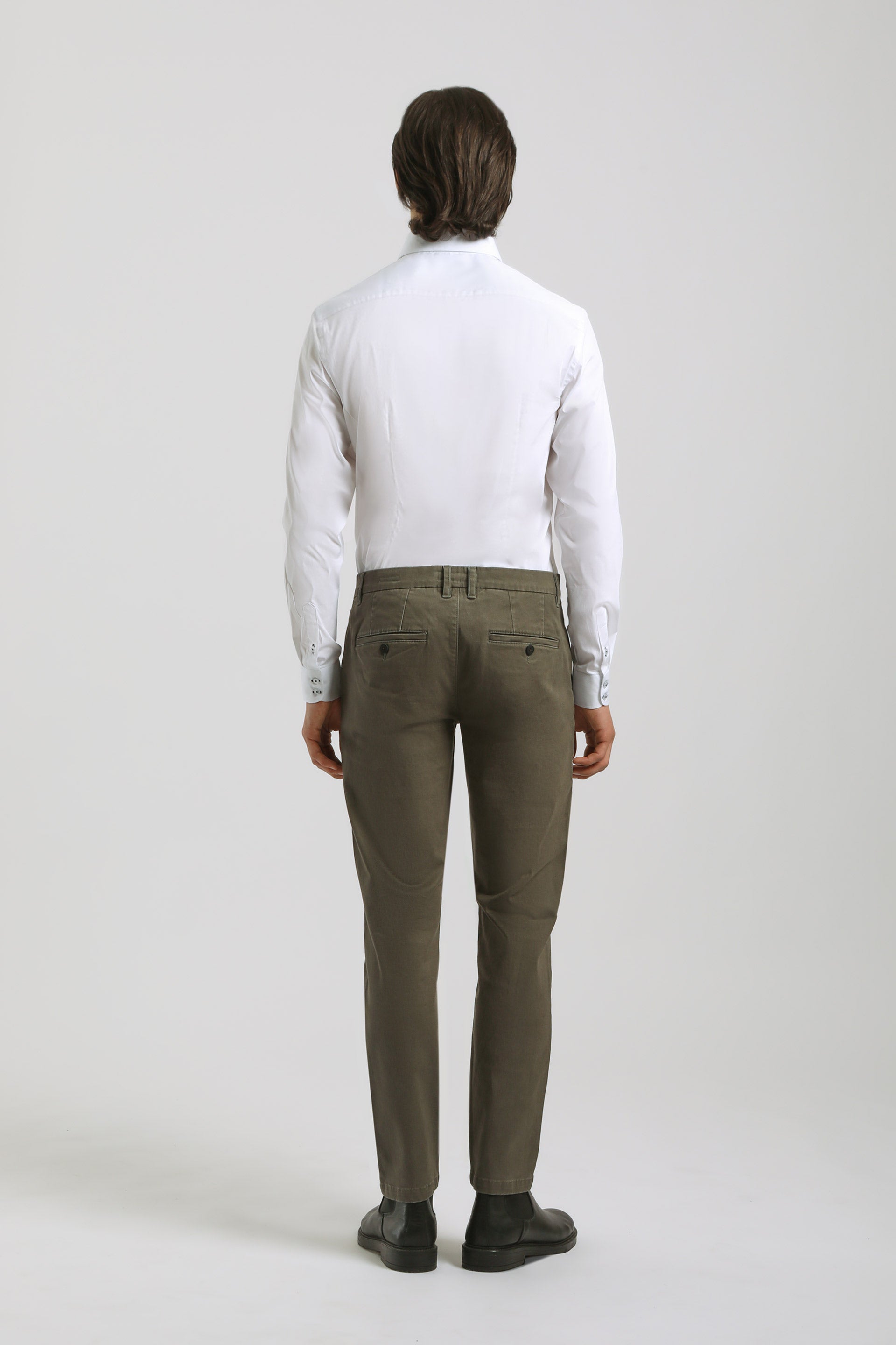 Pantaloni chino in cotone|Colore:Militare