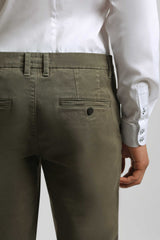 Pantaloni chino in cotone|Colore:Militare