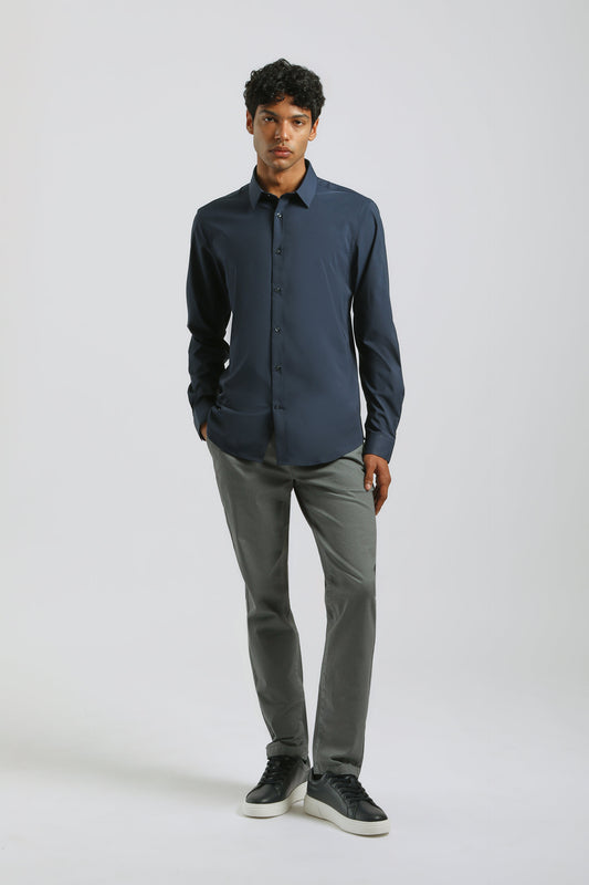 Pantaloni chino microfantasia|Colore:Grigio perla