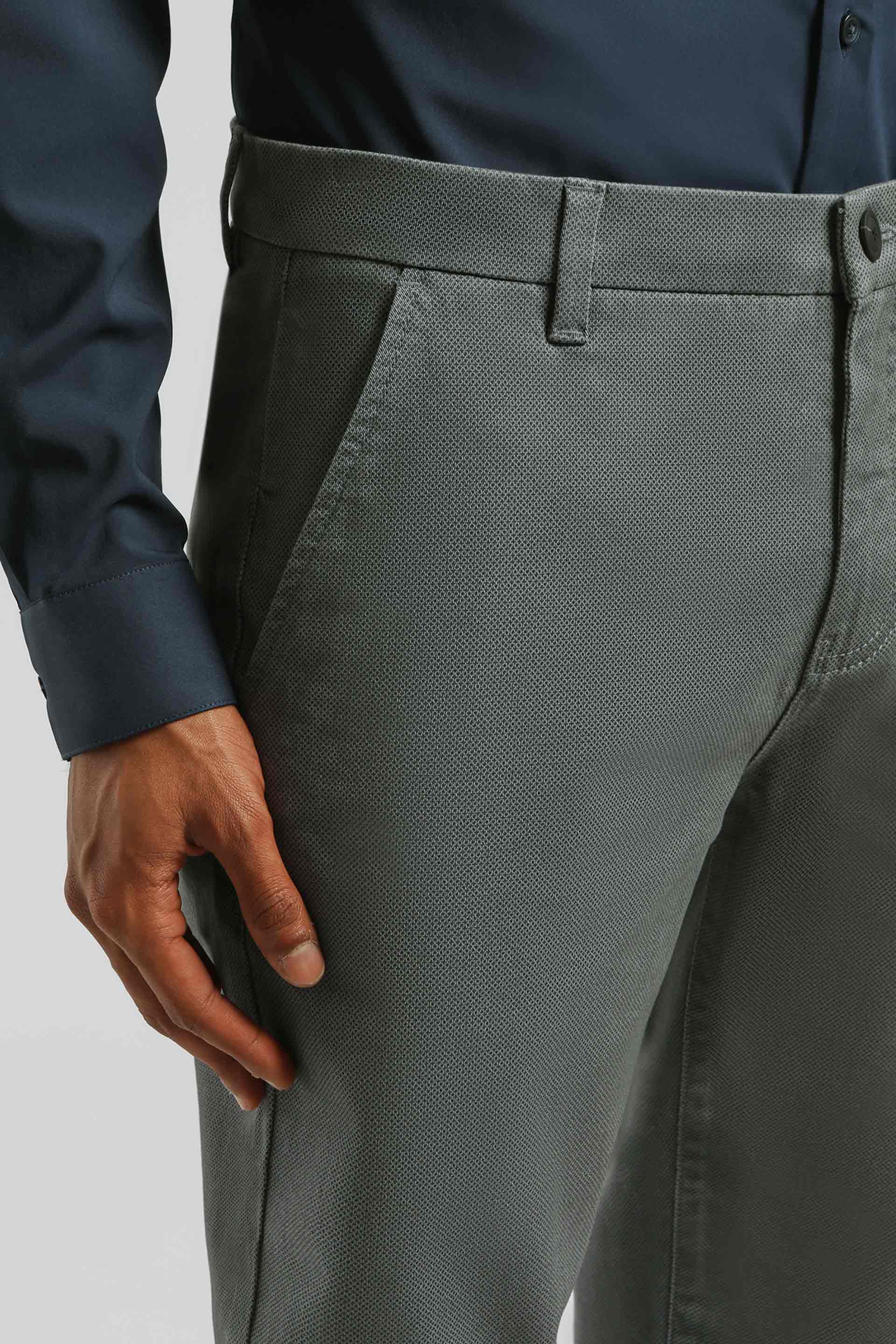 Pantaloni chino microfantasia|Colore:Grigio perla