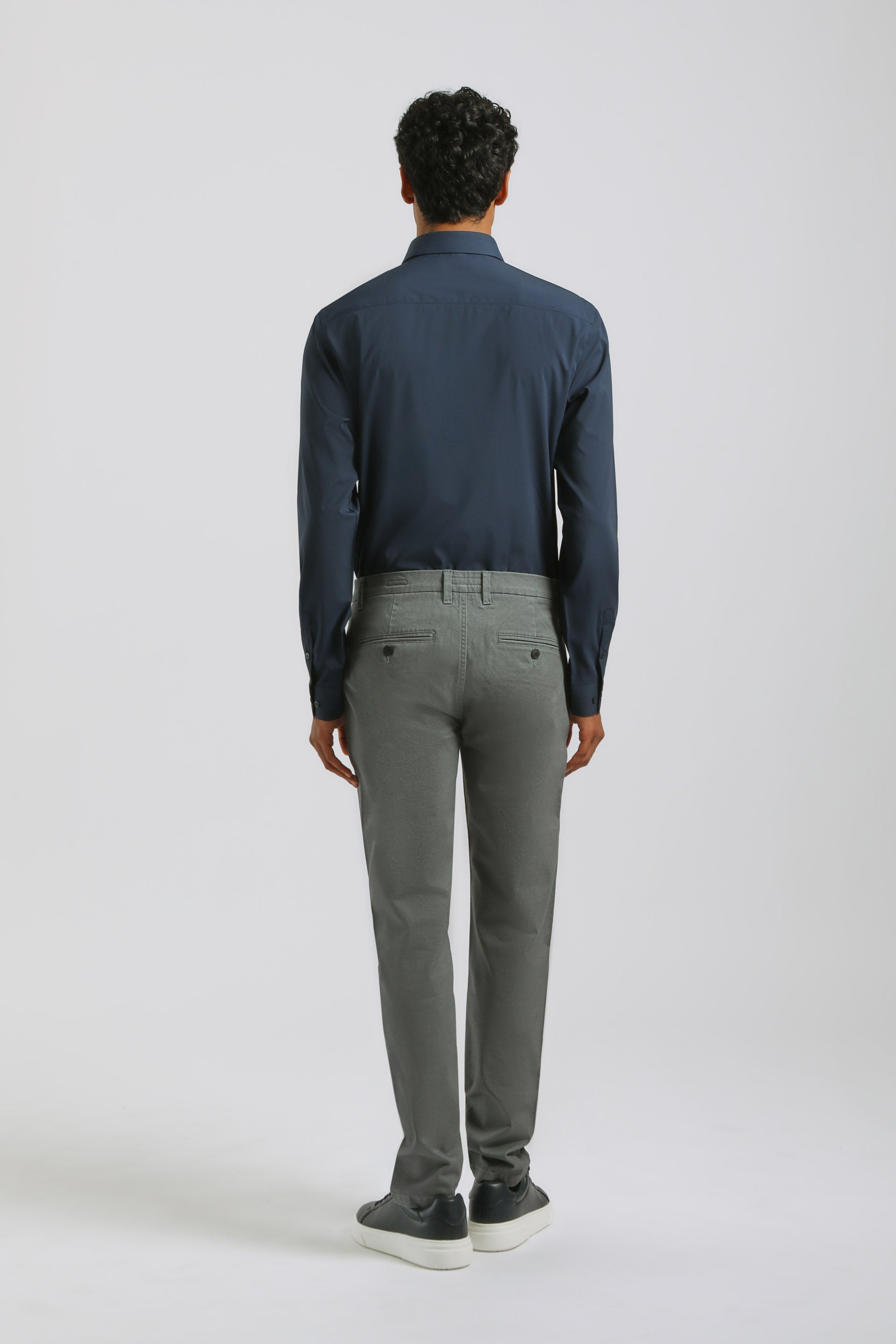 Pantaloni chino microfantasia|Colore:Grigio perla