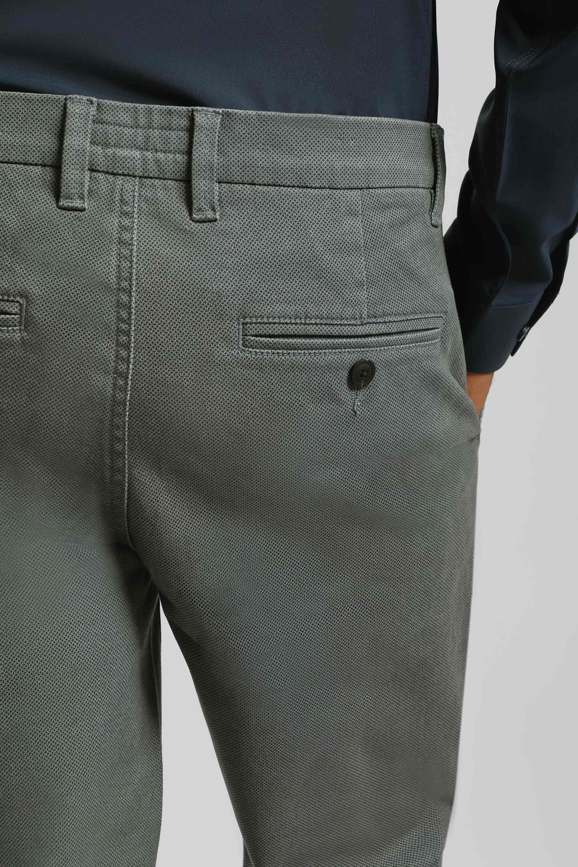 Pantaloni chino microfantasia|Colore:Grigio perla
