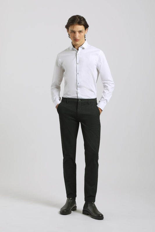 Pantaloni chino microfantasia|Colore:Nero