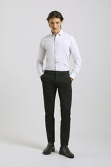 Pantaloni chino microfantasia|Colore:Nero
