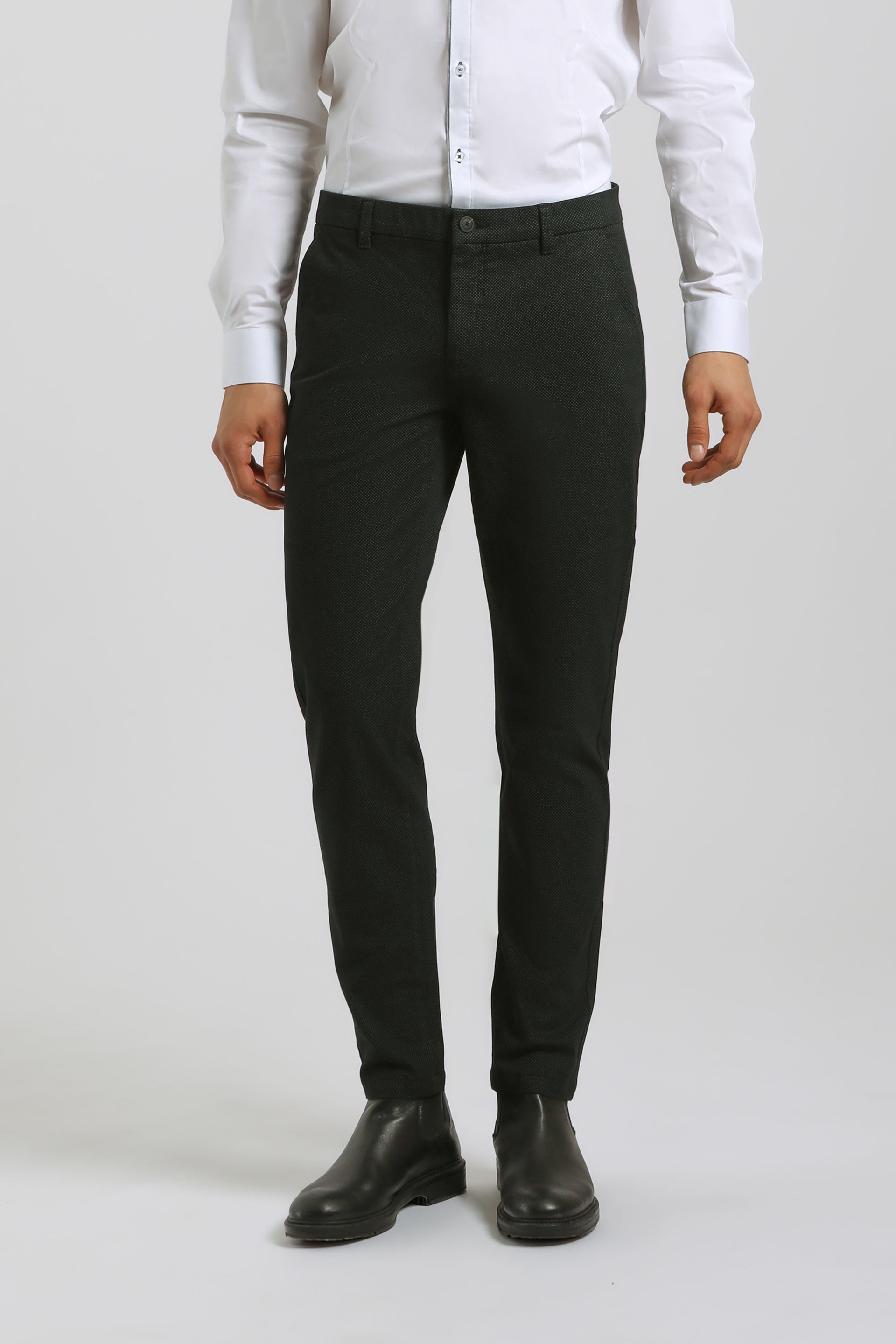 Pantaloni chino microfantasia|Colore:Nero