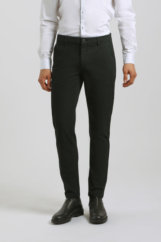 Pantaloni chino microfantasia|Colore:Nero