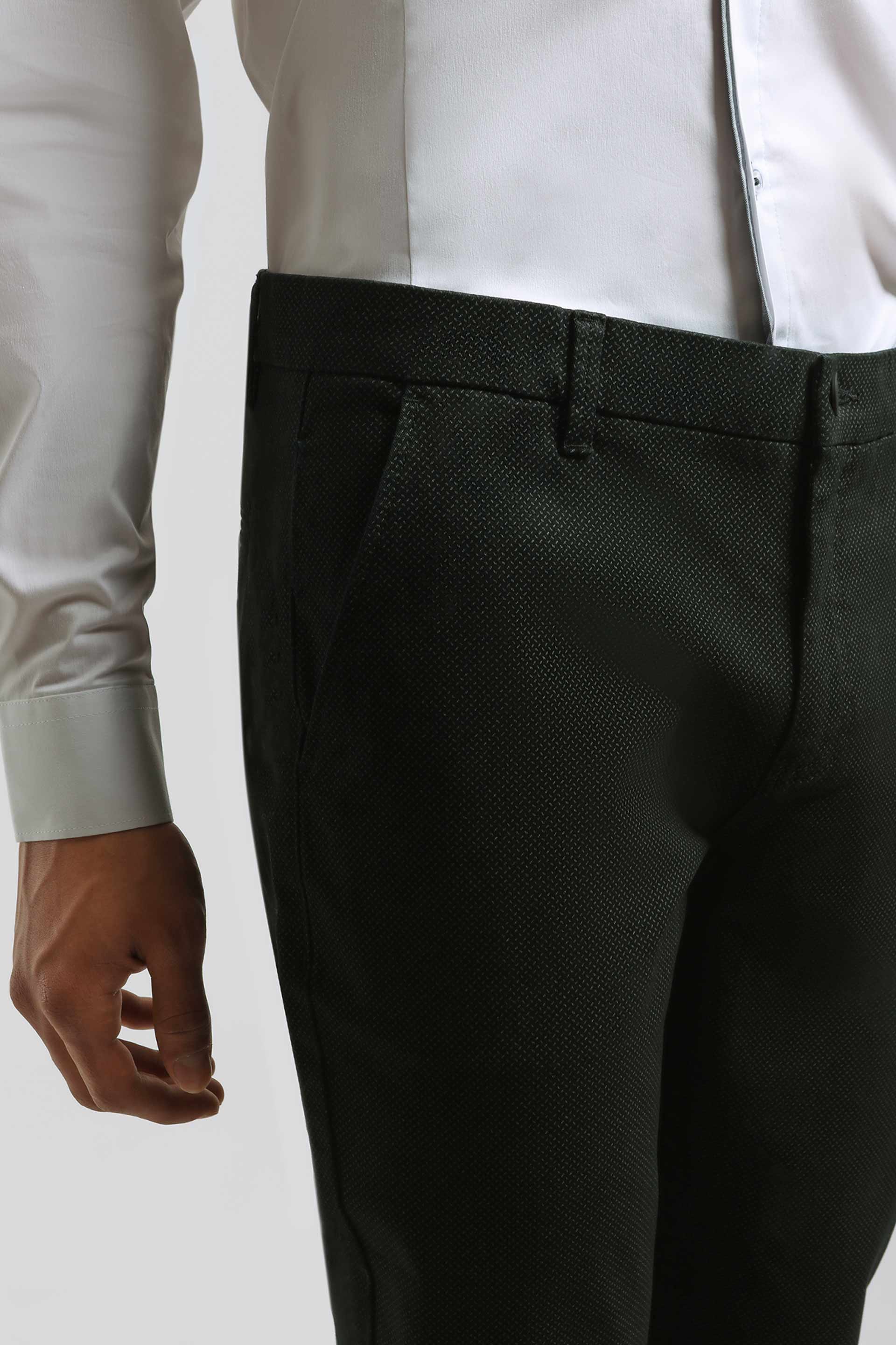 Pantaloni chino microfantasia|Colore:Nero
