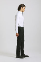Pantaloni chino microfantasia|Colore:Nero