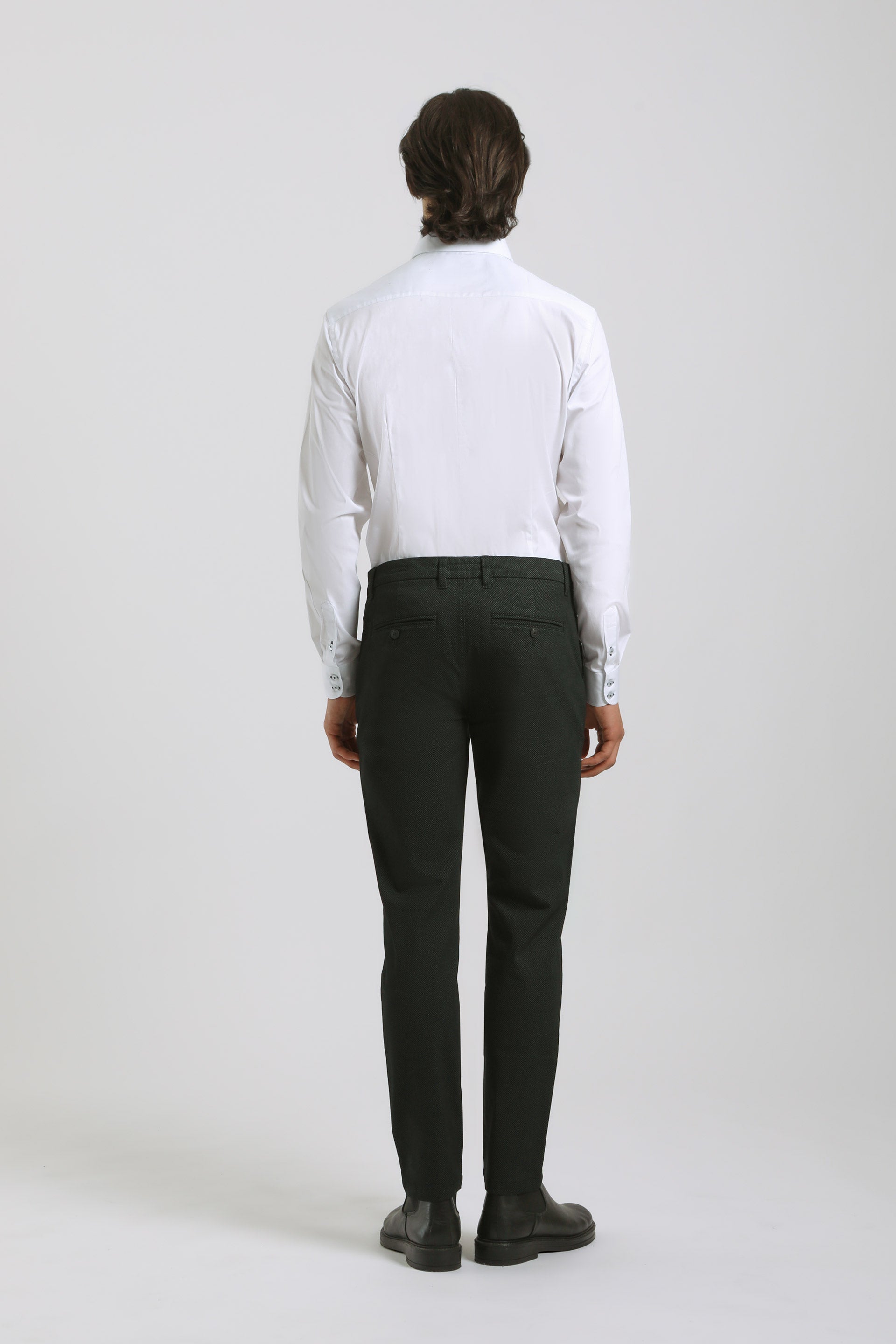Pantaloni chino microfantasia|Colore:Nero