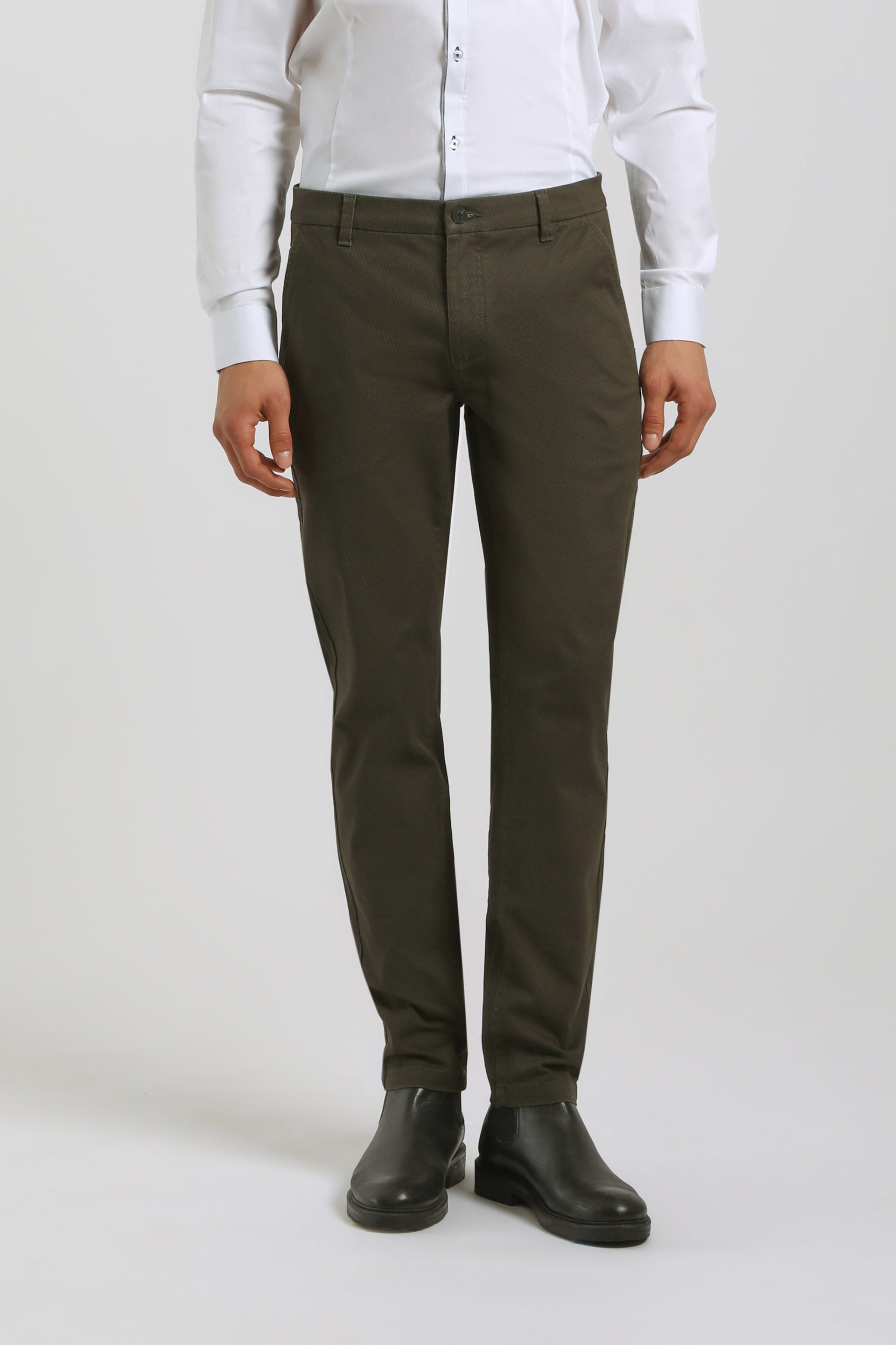 Pantaloni chino microfantasia|Colore:Salvia