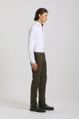 Pantaloni chino microfantasia|Colore:Salvia