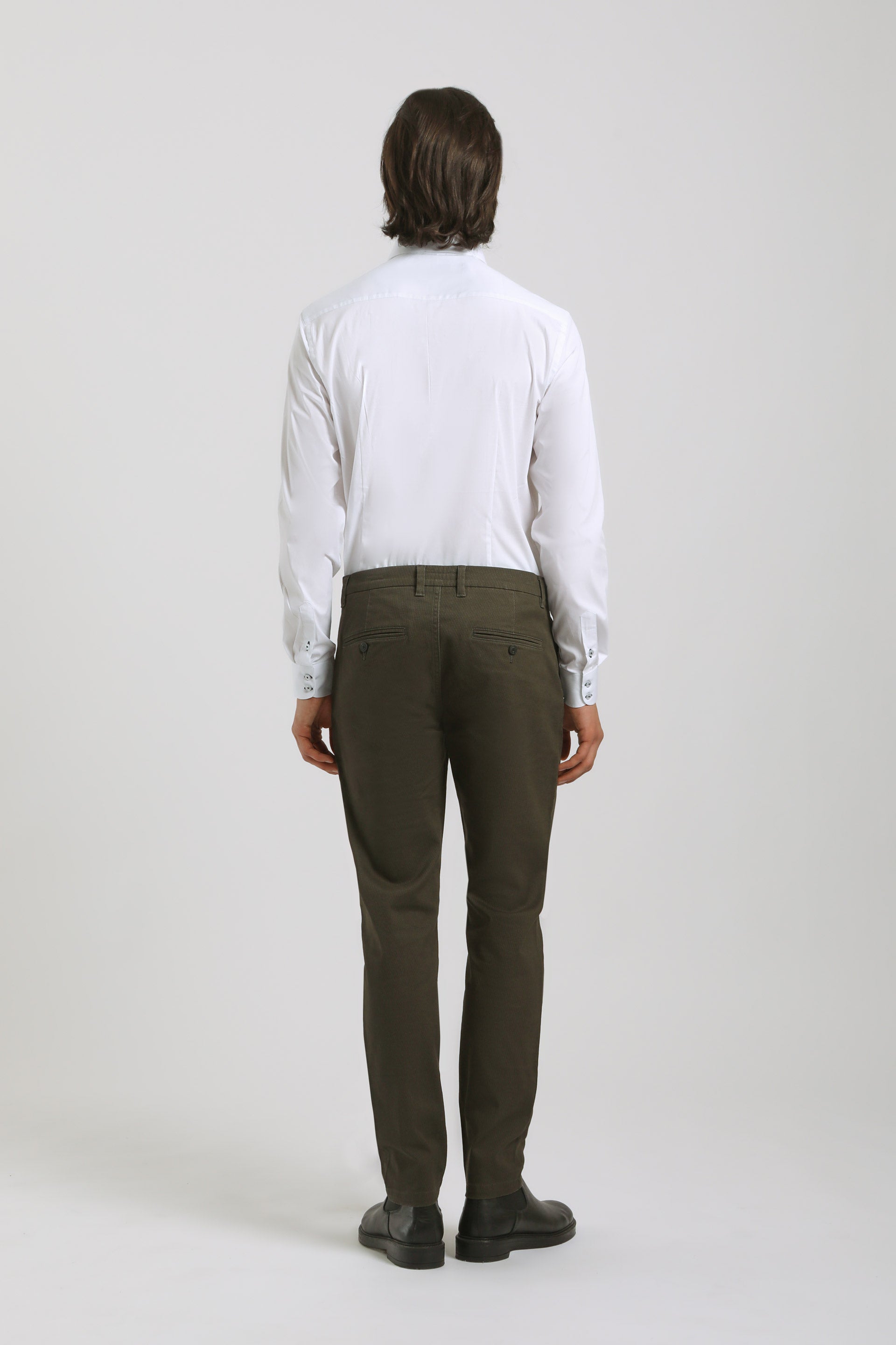 Pantaloni chino microfantasia|Colore:Salvia