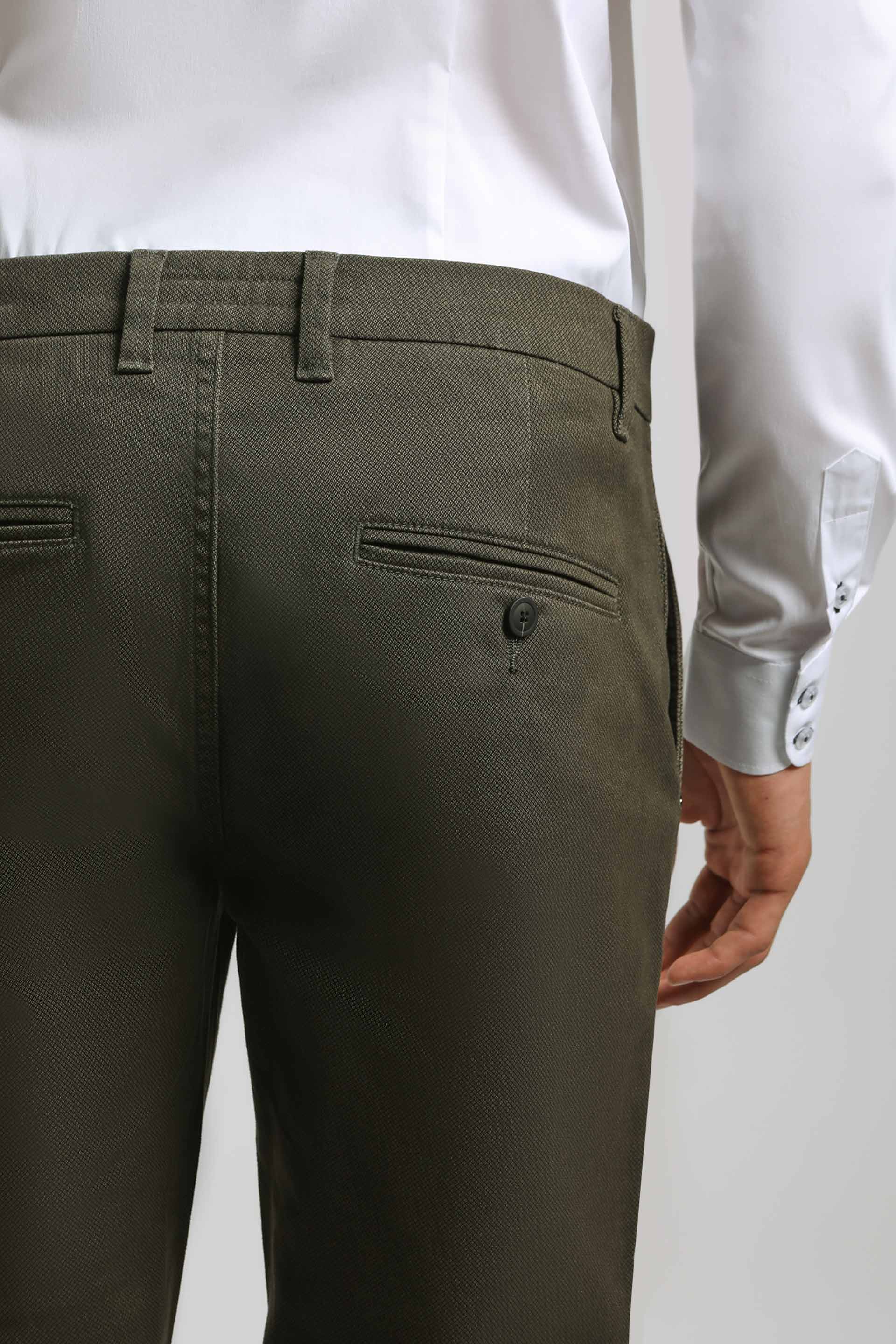 Pantaloni chino microfantasia|Colore:Salvia