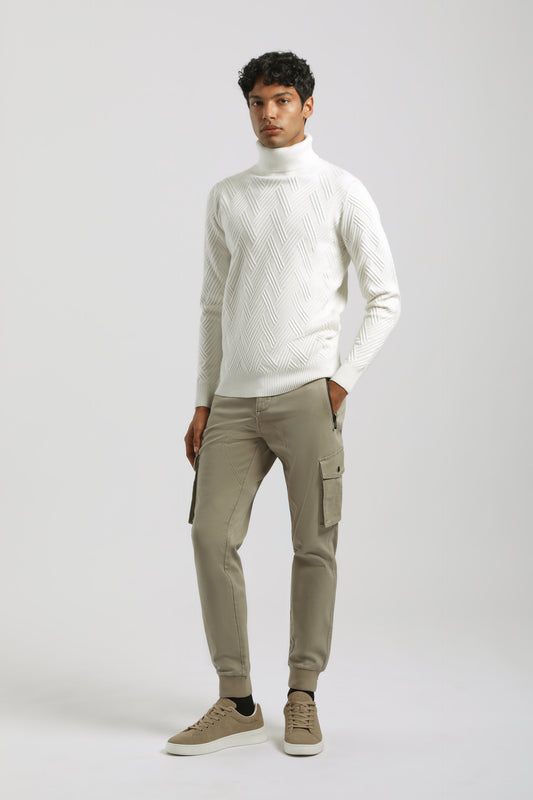 Pantaloni cargo con elastico alle caviglie|Colore:Safari