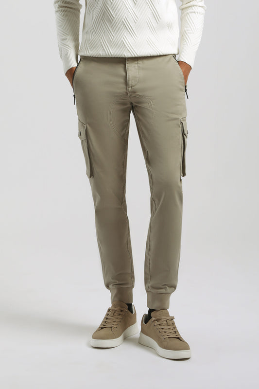 Pantaloni cargo con elastico alle caviglie|Colore:Safari
