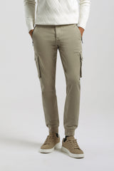Pantaloni cargo con elastico alle caviglie|Colore:Safari