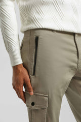 Pantaloni cargo con elastico alle caviglie|Colore:Safari