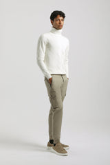 Pantaloni cargo con elastico alle caviglie|Colore:Safari