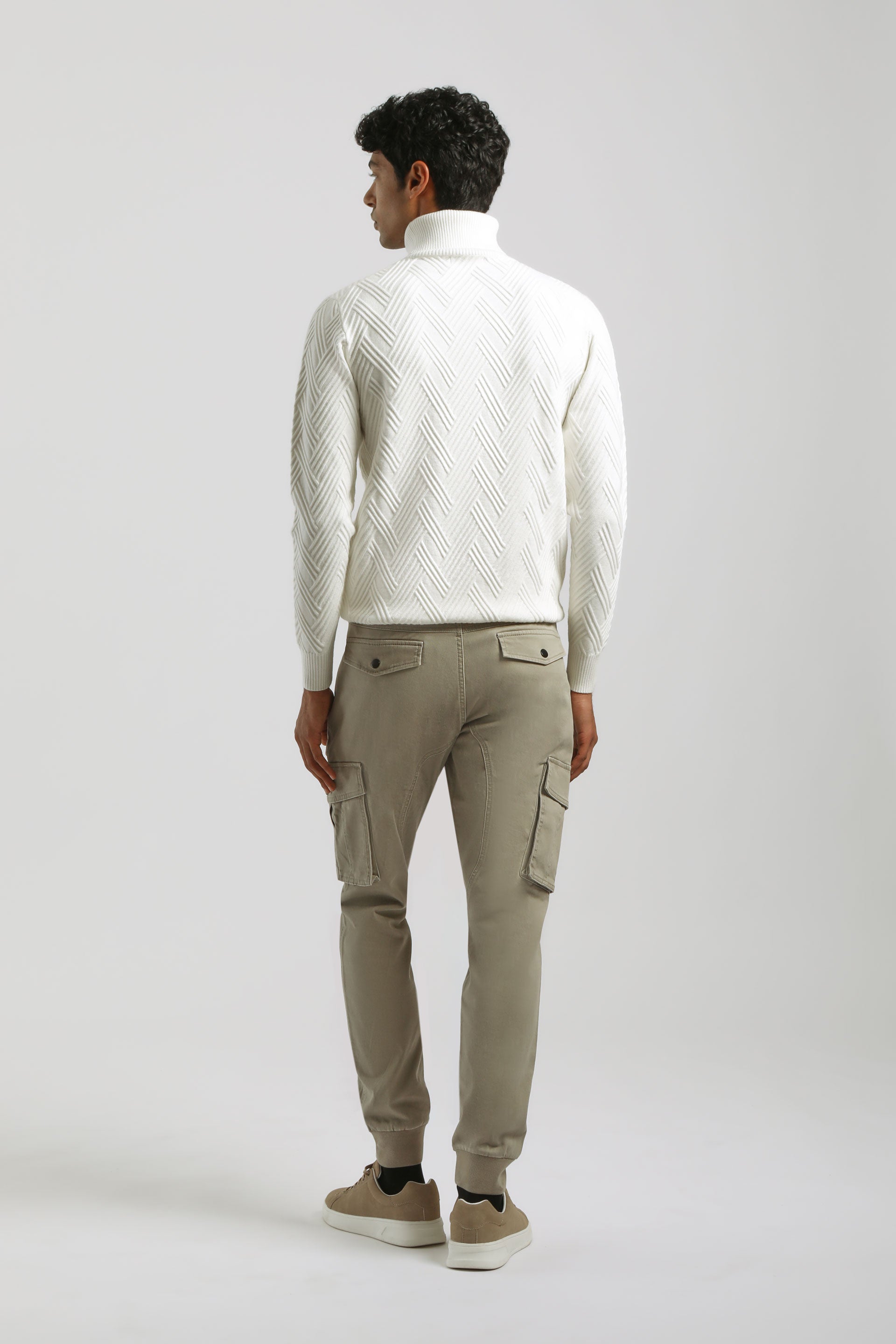 Pantaloni cargo con elastico alle caviglie|Colore:Safari