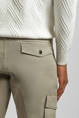 Pantaloni cargo con elastico alle caviglie|Colore:Safari