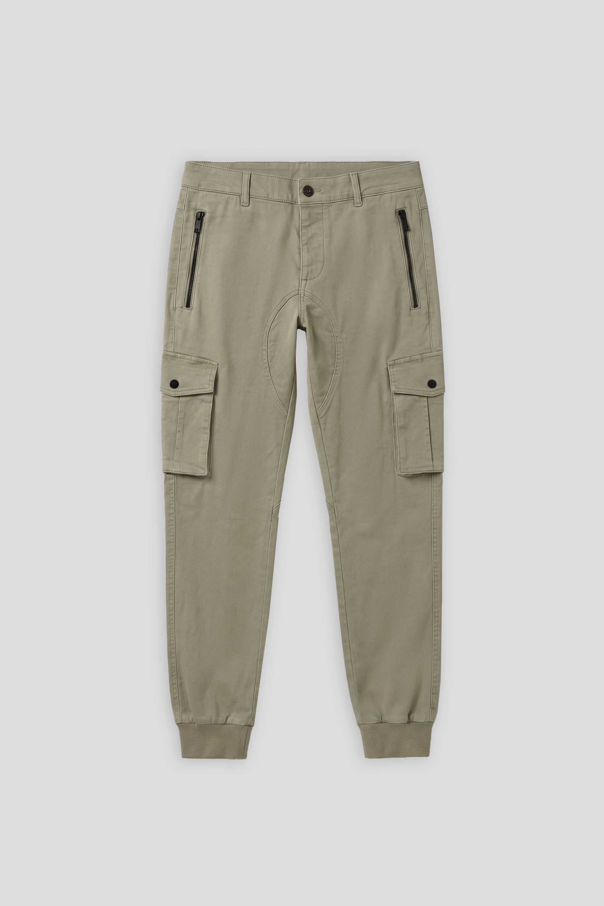 Pantaloni cargo con elastico alle caviglie|Colore:Safari