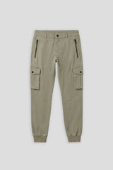 Pantaloni cargo con elastico alle caviglie|Colore:Safari