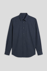 Camicia tinta unita in tessuto elastico|Colore:Navy