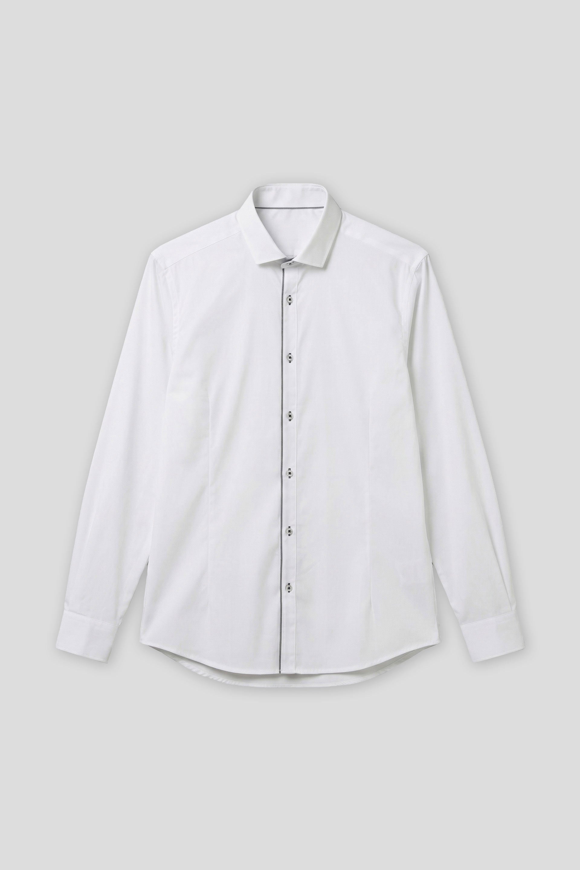 Camicia tinta unita in cotone|Colore:Bianco