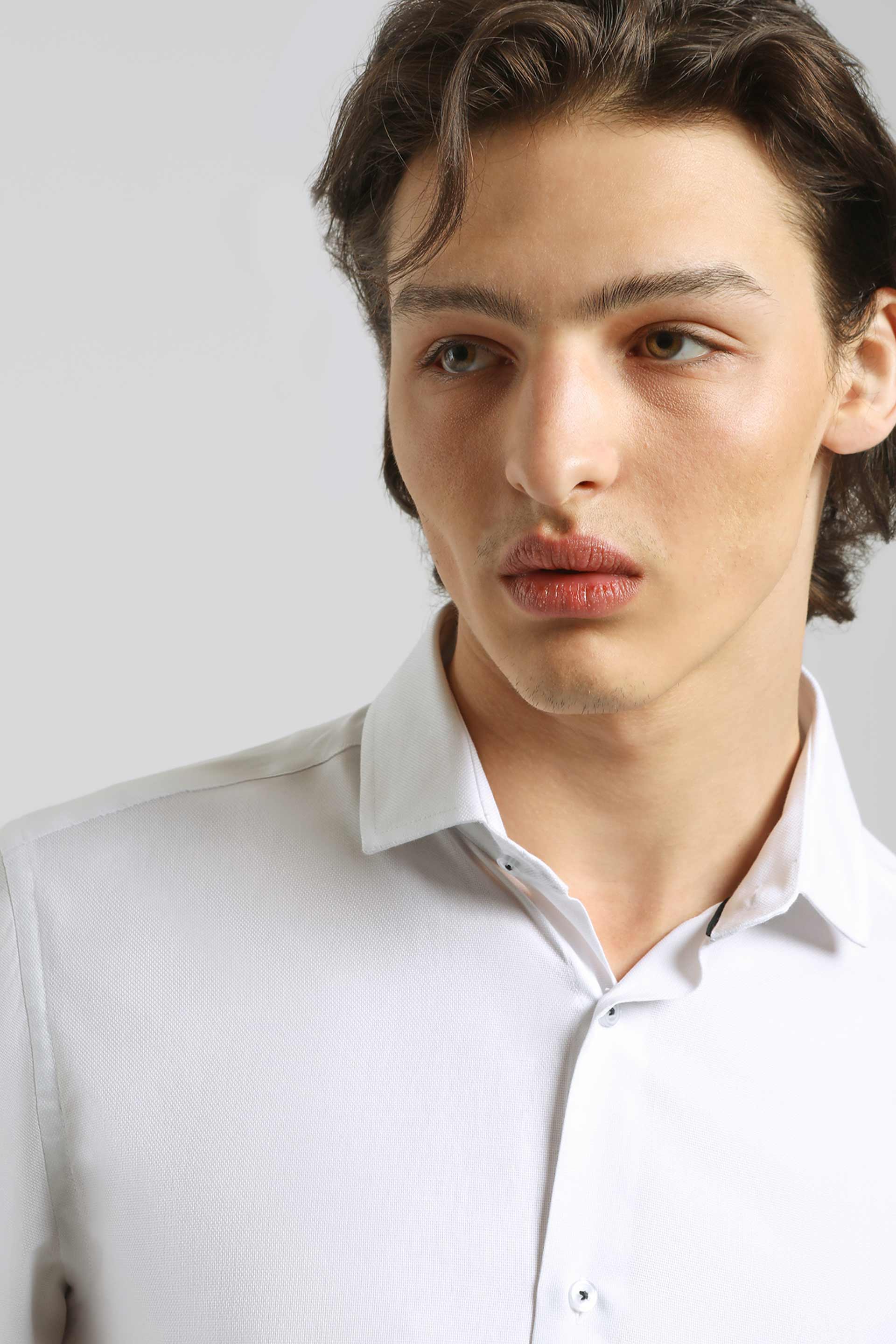 Camicia tinta unita 100% cotone|Colore:Bianco
