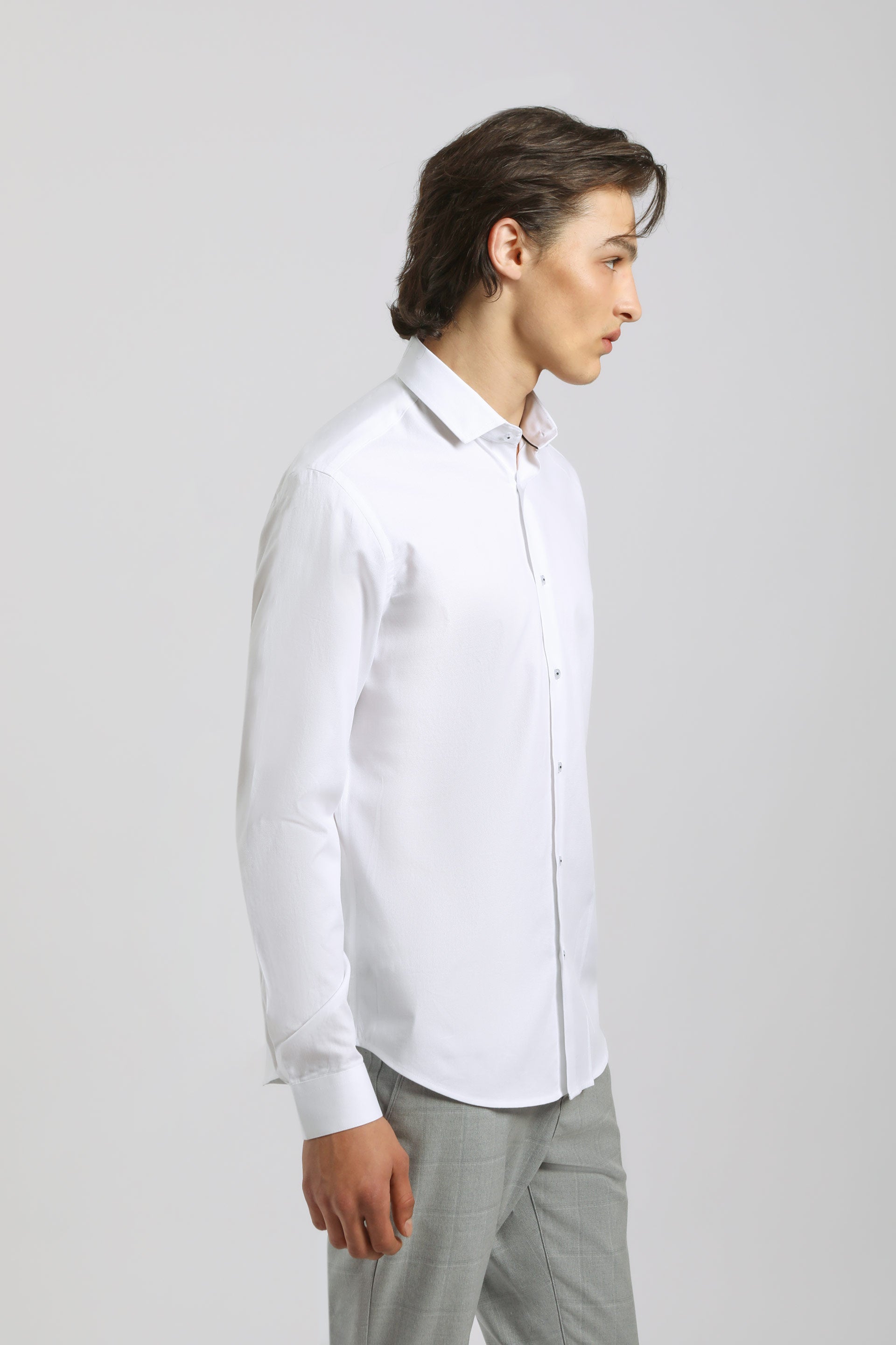 Camicia tinta unita 100% cotone|Colore:Bianco