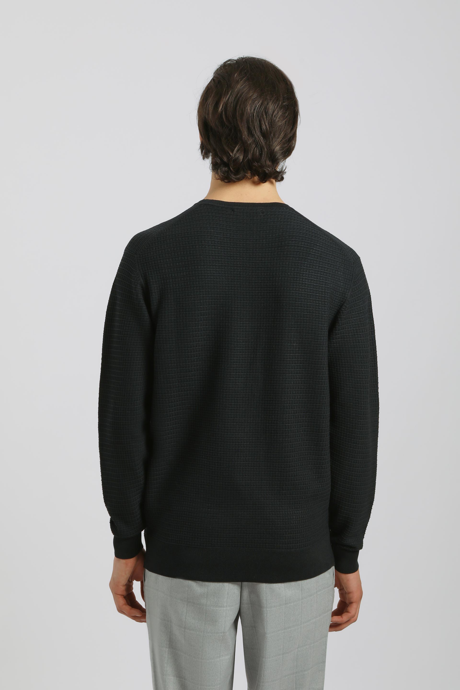 Maglia girocollo strutturata|Colore:Blue