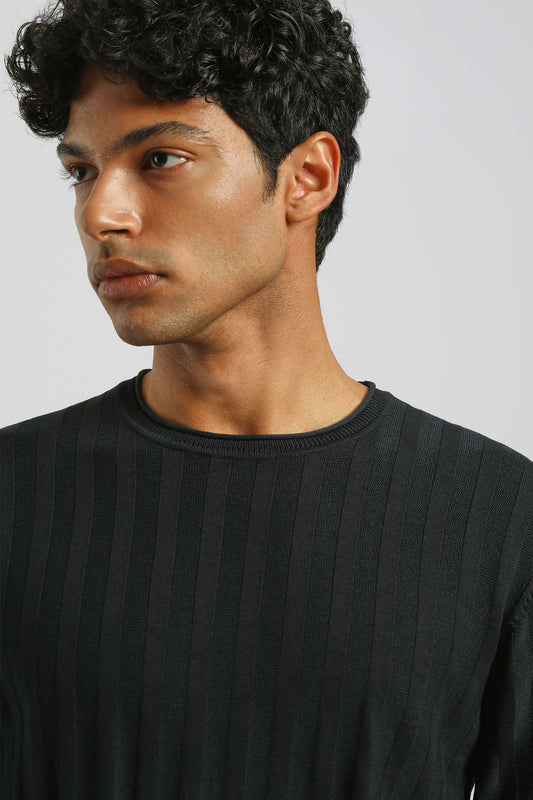 Maglia girocollo strutturata|Colore:Blue