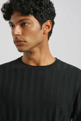 Maglia girocollo strutturata|Colore:Blue