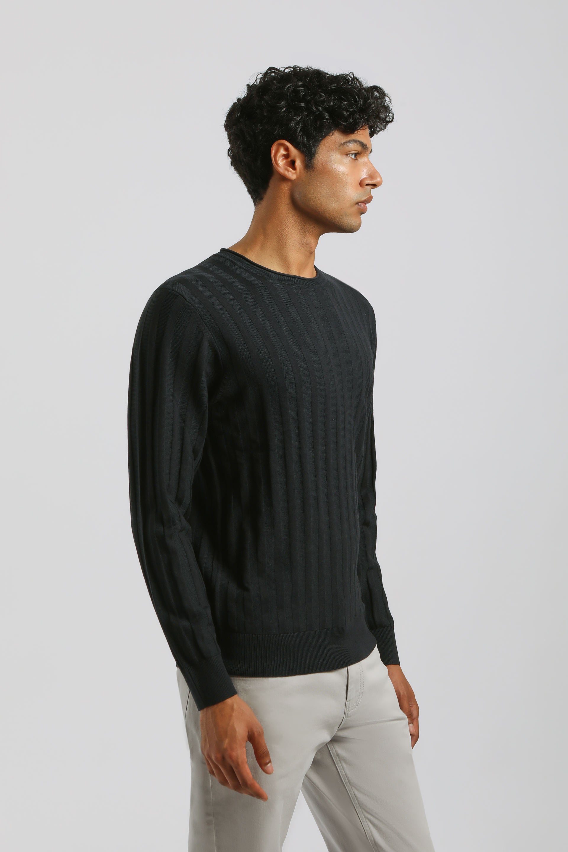 Maglia girocollo strutturata|Colore:Blue