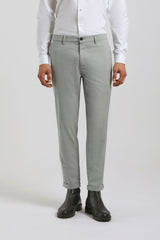 Pantaloni chino con fantasia a quadri|Colore:Grigio perla