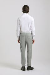 Pantaloni chino con fantasia a quadri|Colore:Grigio perla