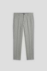 Pantaloni chino con fantasia a quadri|Colore:Grigio perla