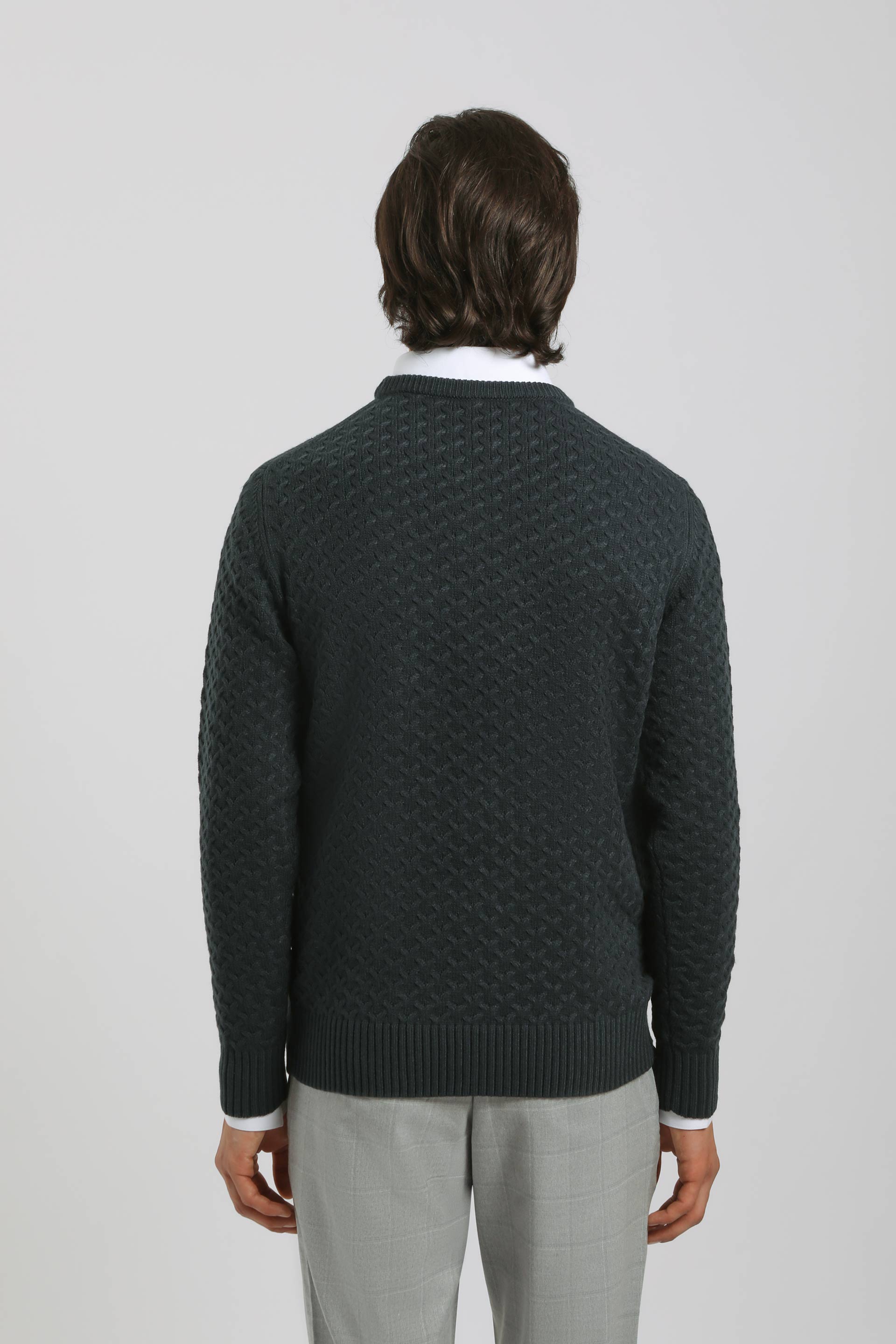 Maglia girocollo strutturata|Colore:Avion