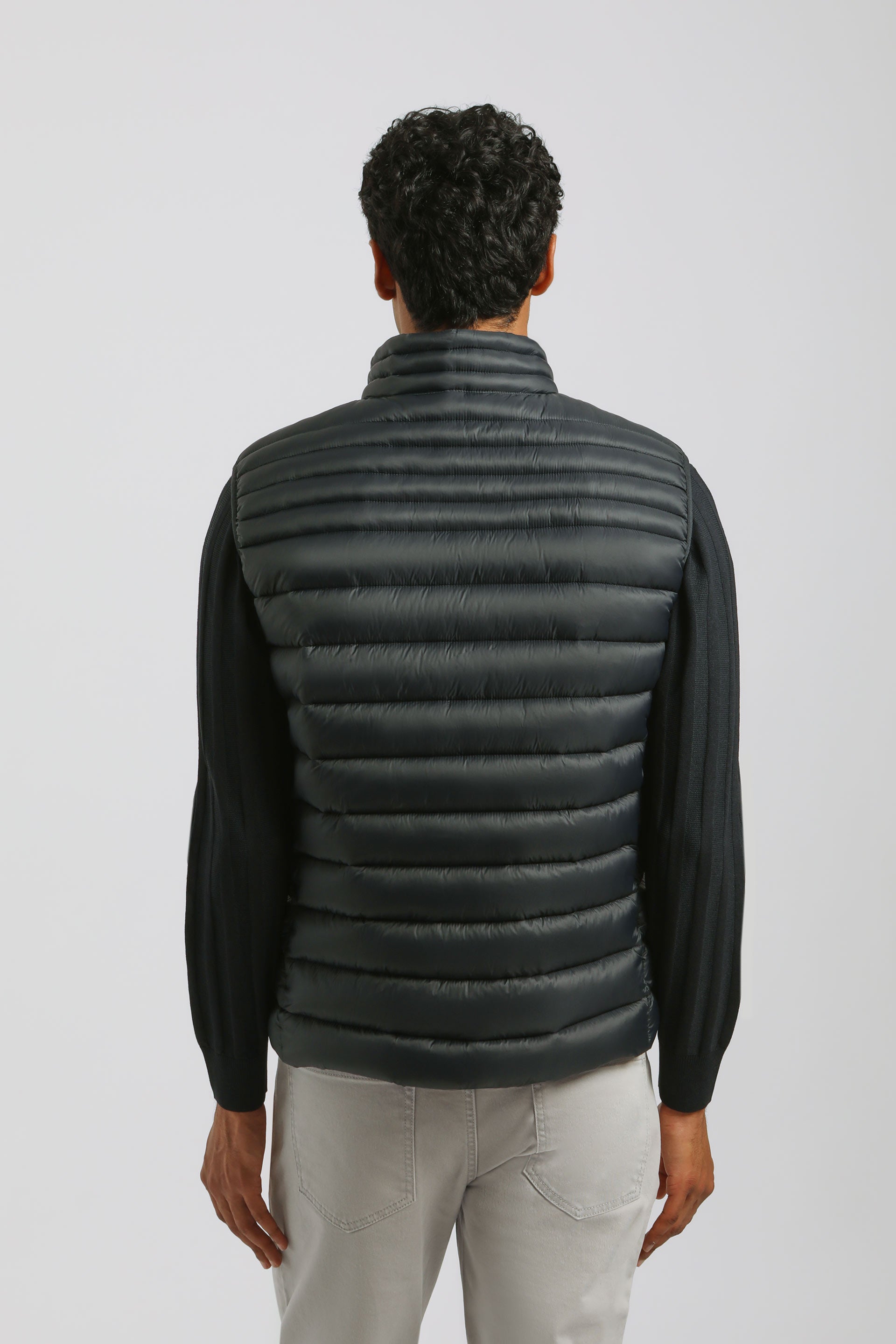 Smanicato imbottito collo lupetto|Colore:Blu scuro
