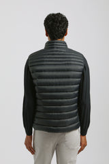Smanicato imbottito collo lupetto|Colore:Blu scuro