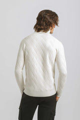 Maglia collo alto misto viscosa|Colore:Off white