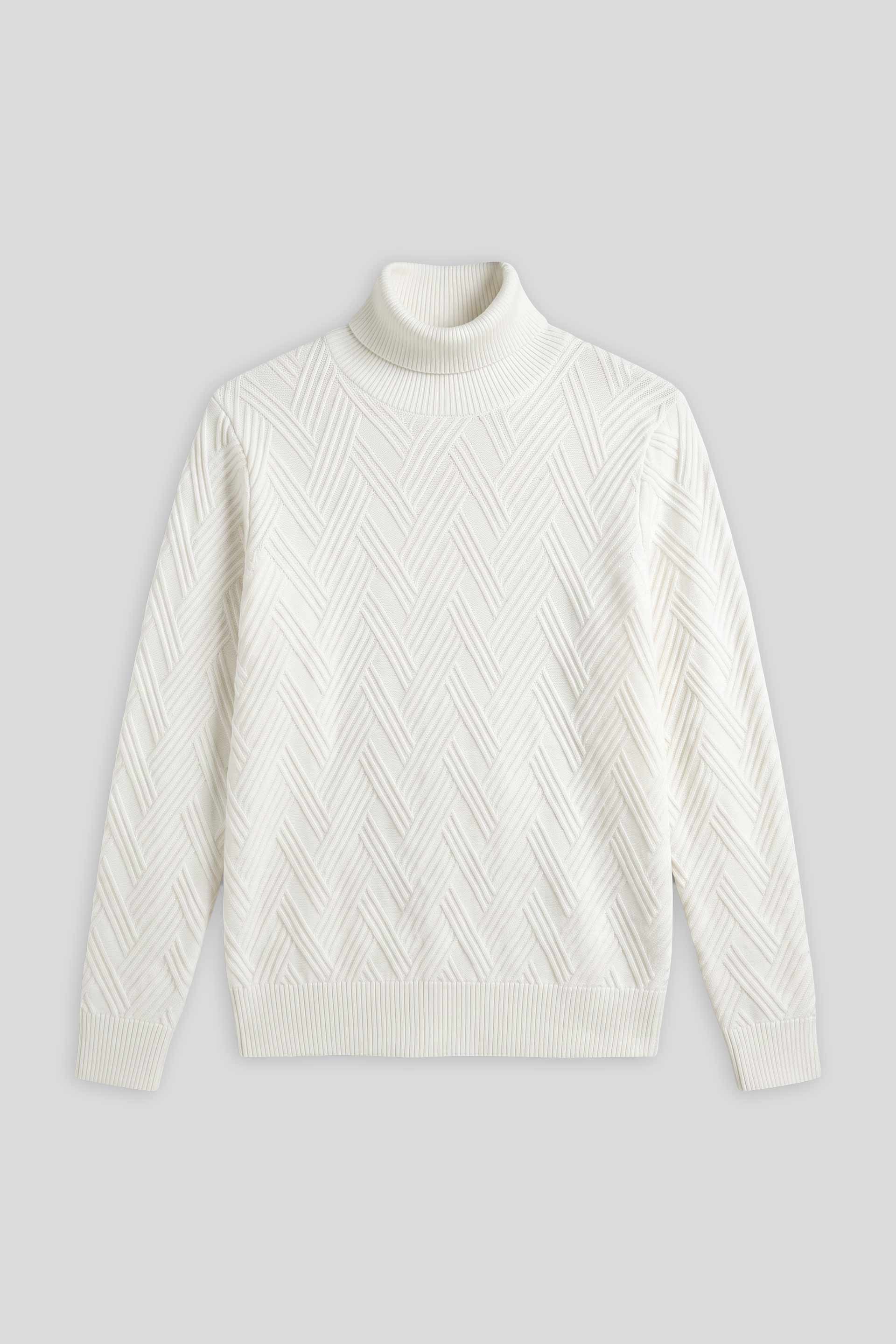 Maglia collo alto misto viscosa|Colore:Off white