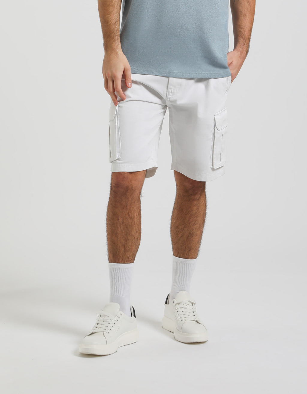 Bermuda cargo 100% cotone|Colore:Bianco